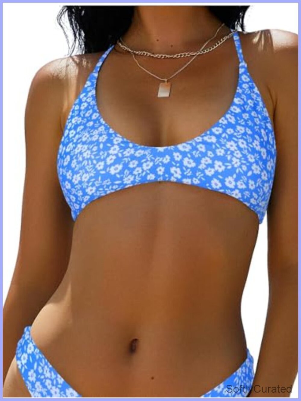 Women's Tie Back Bikini Top Push Up Padded Bralette Swimsuit Top